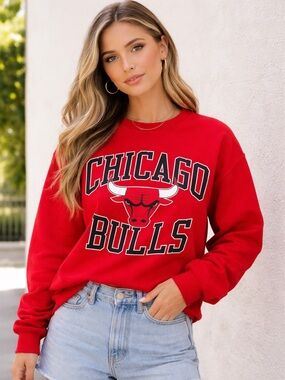 NBA Chicago Bulls Red Crewneck Sweatshirt